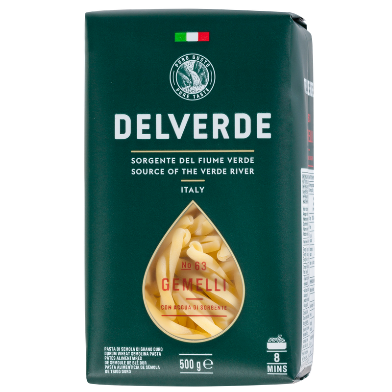 Wholesale Italian Food Suppliers | Bruno Fine Foods | DELVERDE GEMELLI 500G